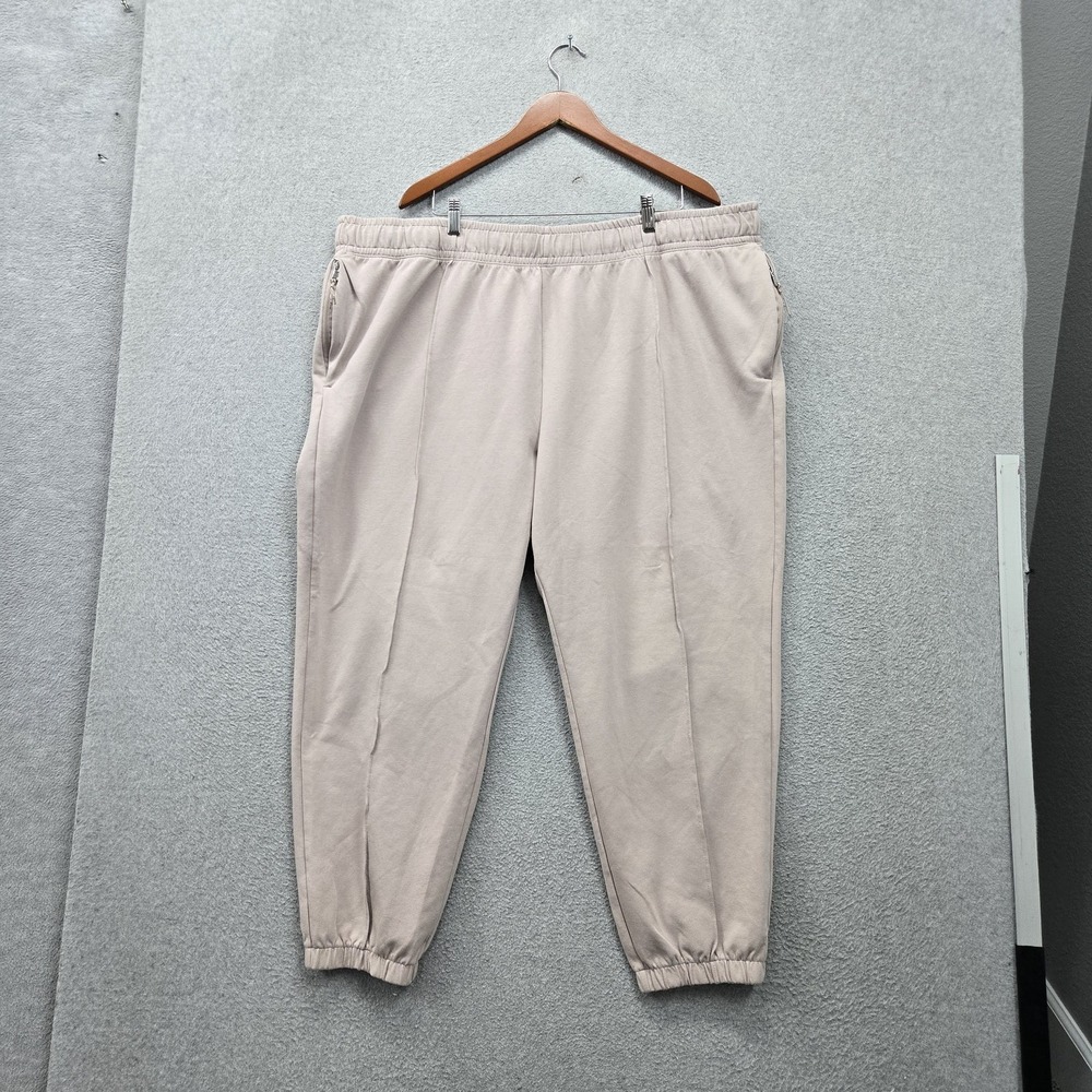 Old Navy Women Pants 3X Beige Jogger High Rise Zipped Pockets
